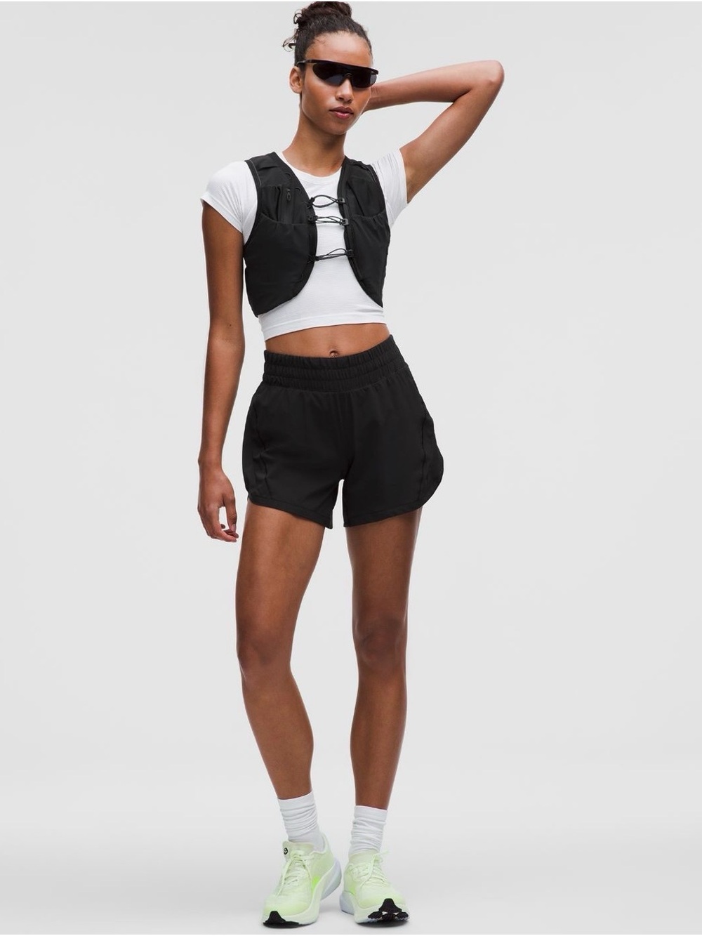 lululemon athletica Black Track That High Rise Lined Short 5”
